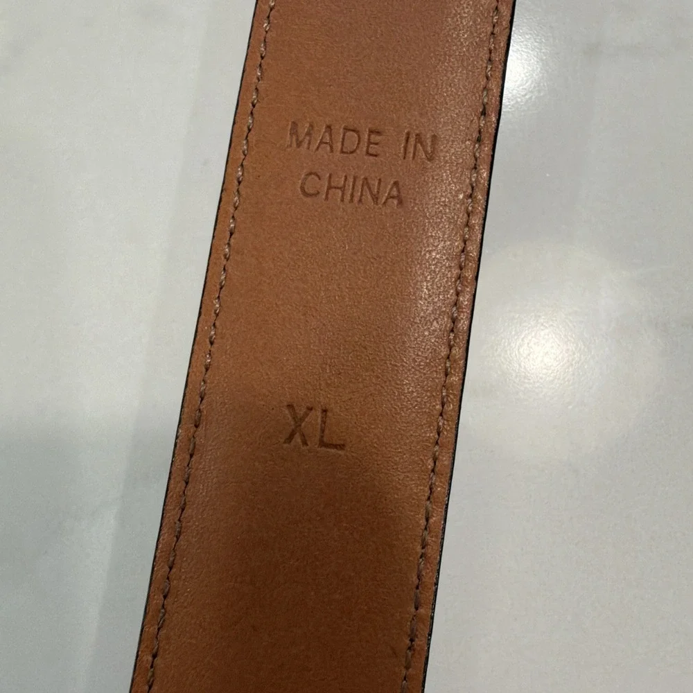 Lauren Ralph Lauren Women's Medium Brown Leather Belt Brass Buckle